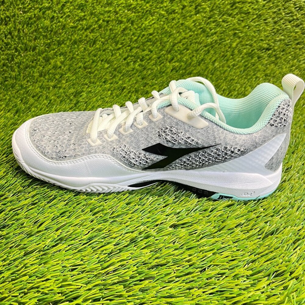 Diadora S.Shot 2W Clay Womens Size 8.5 Gray White Running Tennis Shoes Sneakers - Picture 2 of 10